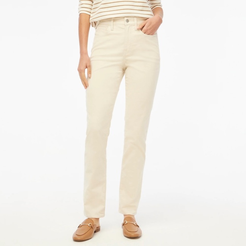 J Crew Corduroy essential straight Pants 29 Ecru BT006